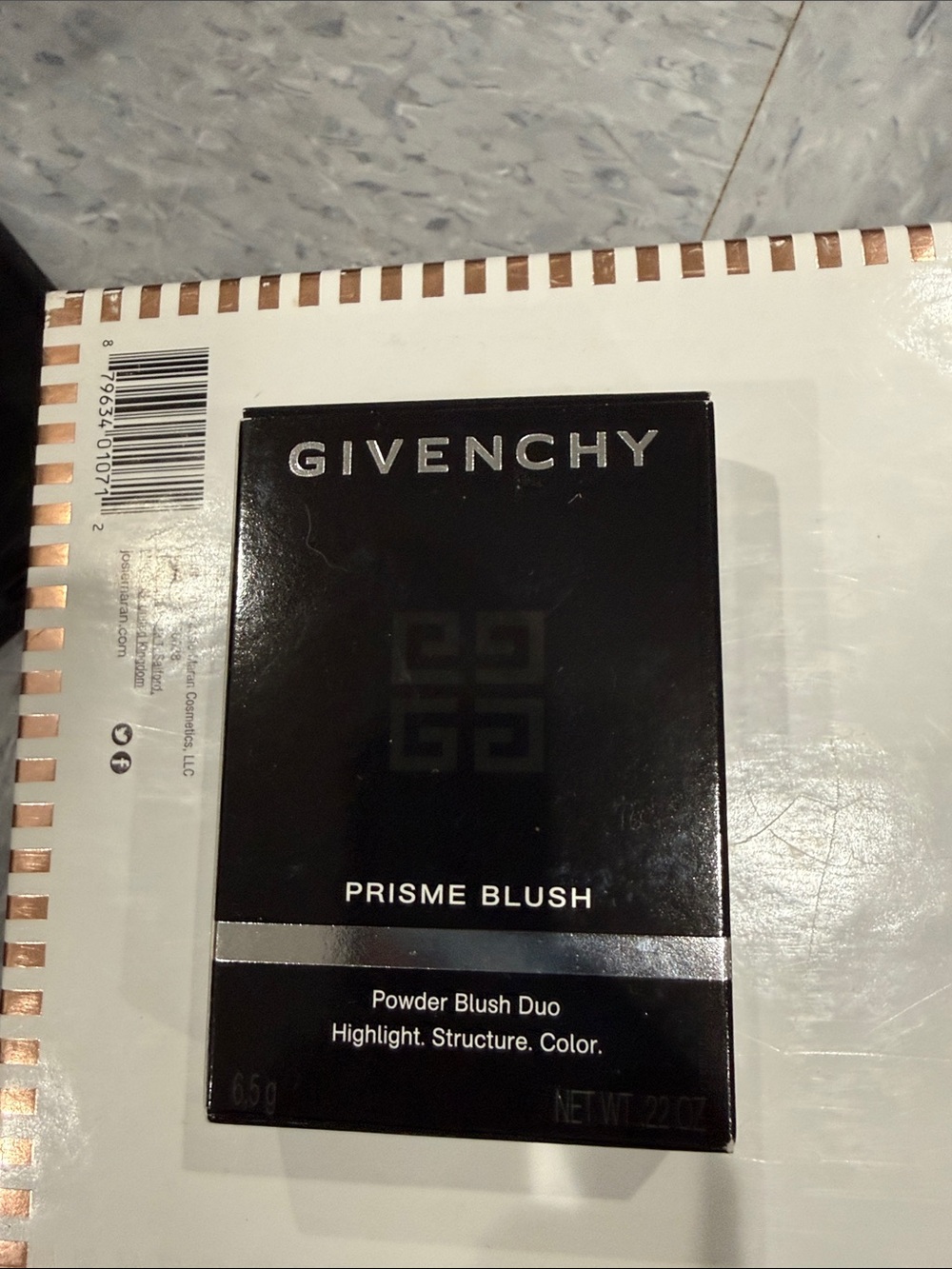Givenchy Black and Silver Prisme Blush Compact